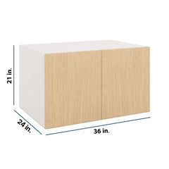 Modernform Cabinet Natural Oak 36" W X 21" H X 24" D Double Door Wall Cabinet