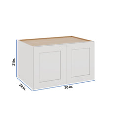 Modernform Cabinet White Shaker 36" W X 21" H X 24" D Double Door Wall Cabinet