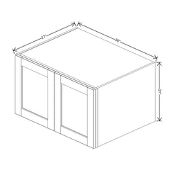 J&K Almond S2 Refrigerator Wall Cabinet - 36" W x 21" H x 27" D