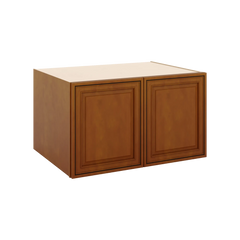 J&K Mocha Glazed K10 Refrigerator Wall Cabinet - 36" W x 21" H x 27" D