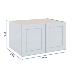 J&K White Shaker S8 Refrigerator Wall Cabinet - 36" W x 21" H x 27" D