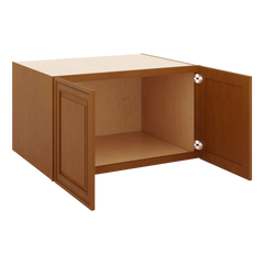 J&K Mocha Glazed K10 Refrigerator Wall Cabinet - 36" W x 21" H x 27" D