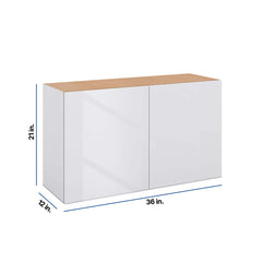Modernform Cabinet Gloss White 36" W X 21" H X 12" D Double Door Wall Cabinet