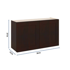 J&K Java Coffee S1 Double Door Wall Cabinet - 36" W x 21" H