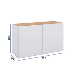 Modernform Cabinet Matte White 36" W X 21" H X 12" D Double Door Wall Cabinet
