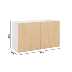 Modernform Cabinet Natural Oak 36" W X 21" H X 12" D Double Door Wall Cabinet