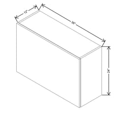 CNC Concord Richmond White 36" W X 24" H Horizontal Wall Cabinet