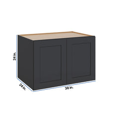 Modernform Cabinet Onyx Black Shaker 36" W X 24" H X 24" D Double Door Wall Cabinet