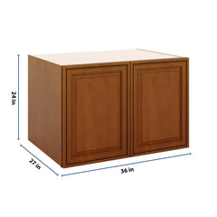 J&K Mocha Glazed K10 Refrigerator Wall Cabinet - 36" W x 24" H x 27" D