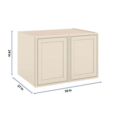 J&K Pearl Glazed H9 Refrigerator Wall Cabinet - 36" W x 24" H x 27" D