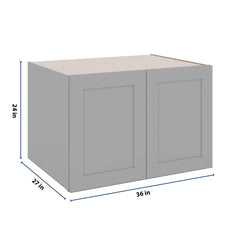 J&K Castle Grey S5 Refrigerator Wall Cabinet - 36" W x 24" H x 27" D
