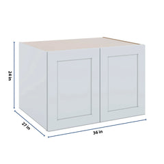 J&K White Shaker S8 Refrigerator Wall Cabinet - 36" W x 24" H x 27" D