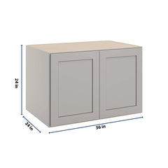CNC Luxor 5-Piece Misty Grey 36" W X 24" H X 24" D Double Door Wall Cabinet