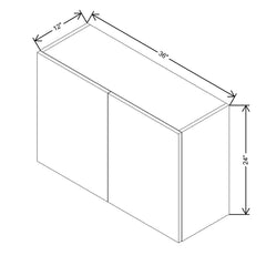 CNC Luxor Smoky Grey 36" W X 24" H Double Door Wall Cabinet