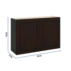 J&K Espresso K8 Double Door Wall Cabinet - 36" W x 24" H