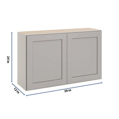 CNC Luxor 5-Piece Misty Grey 36" W X 24" H Double Door Wall Cabinet