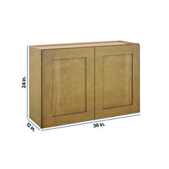 Modernform Cabinet Natural Shaker 36" W X 24" H X 12" D Double Door Wall Cabinet