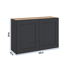 Modernform Cabinet Onyx Black Shaker 36" W X 24" H X 12" D Double Door Wall Cabinet