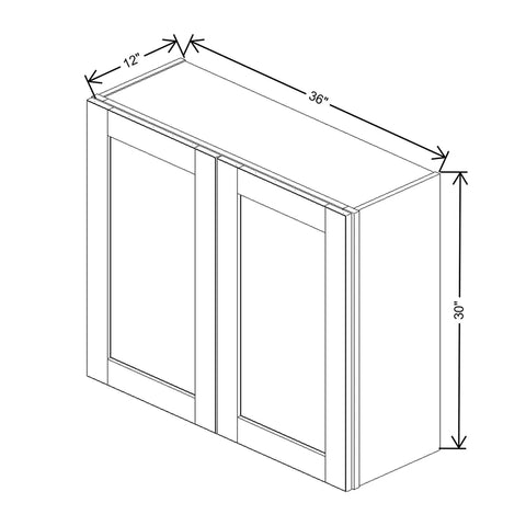 J&K Creme Glazed A7 Double Door Wall Cabinet - 36" W x 30" H