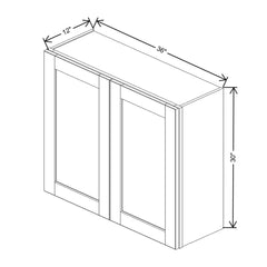 J&K Almond S2 Double Door Wall Cabinet - 36" W x 30" H