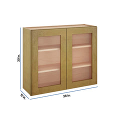 Modernform Cabinet Natural Shaker 36" W X 30" H X 12" D Double Glass Door Wall Cabinet