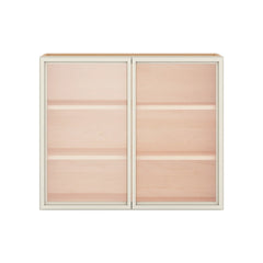 Modernform Cabinet Slim Dove White 36" W X 30" H X 12" D Double Glass Door Wall Cabinet