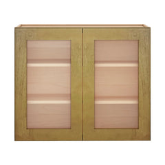 Modernform Cabinet Natural Shaker 36" W X 30" H X 12" D Double Glass Door Wall Cabinet