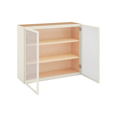 Modernform Cabinet Slim Dove White 36" W X 30" H X 12" D Double Glass Door Wall Cabinet