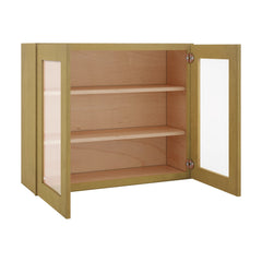Modernform Cabinet Natural Shaker 36" W X 30" H X 12" D Double Glass Door Wall Cabinet