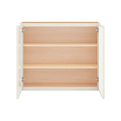 Modernform Cabinet Slim Dove White 36" W X 30" H X 12" D Double Glass Door Wall Cabinet