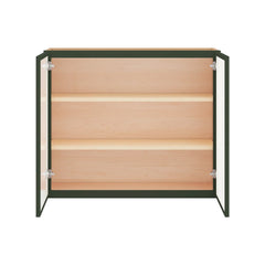 Modernform Cabinet Slim Sage Green 36" W X 30" H X 12" D Double Glass Door Wall Cabinet