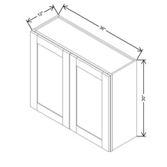 Modernform Cabinet Onyx Black Shaker 36" W X 30" H X 12" D Double Door Wall Cabinet