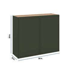 Modernform Cabinet Slim Sage Green 36" W X 30" H X 12" D Double Door Wall Cabinet
