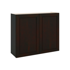 J&K Espresso K8 Double Door Wall Cabinet - 36" W x 30" H