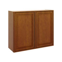 J&K Mocha Glazed K10 Double Door Wall Cabinet - 36" W x 30" H