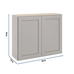 CNC Luxor 5-Piece Misty Grey 36" W X 30" H Double Door Wall Cabinet