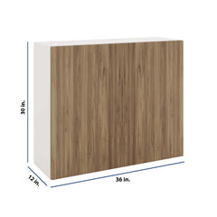 Modernform Cabinet Walnut 36" W X 30" H X 12" D Double Door Wall Cabinet