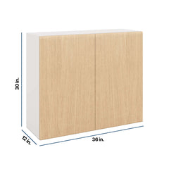 Modernform Cabinet Natural Oak 36" W X 30" H X 12" D Double Door Wall Cabinet