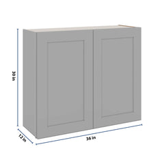 J&K Castle Grey S5 Double Door Wall Cabinet - 36" W x 30" H