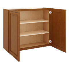 J&K Mocha Glazed K10 Double Door Wall Cabinet - 36" W x 30" H
