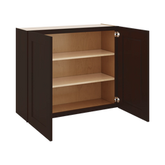 J&K Java Coffee S1 Double Door Wall Cabinet - 36" W x 30" H