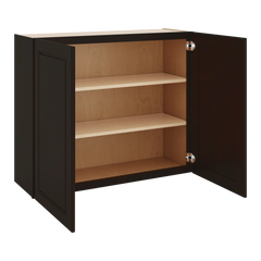 J&K Espresso K8 Double Door Wall Cabinet - 36" W x 30" H