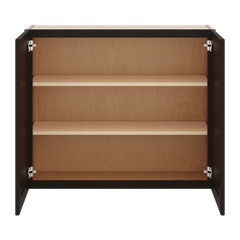 J&K Espresso K8 Double Door Wall Cabinet - 36" W x 30" H