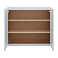 J&K White Shaker S8 Double Door Wall Cabinet - 36" W x 30" H