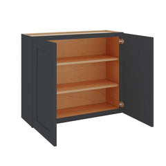 Modernform Cabinet Onyx Black Shaker 36" W X 30" H X 12" D Double Door Wall Cabinet