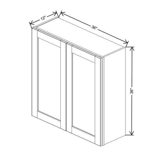 J&K Mahogany J5 Double Door Wall Cabinet - 36" W x 36" H