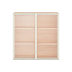 Modernform Cabinet Slim Dove White 36" W X 36" H X 12" D Double Glass Door Wall Cabinet