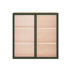 Modernform Cabinet Slim Sage Green 36" W X 36" H X 12" D Double Glass Door Wall Cabinet