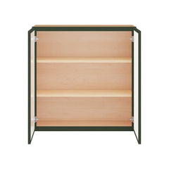 Modernform Cabinet Slim Sage Green 36" W X 36" H X 12" D Double Glass Door Wall Cabinet