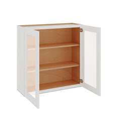 Modernform Cabinet White Shaker 36" W X 36" H X 12" D Double Glass Door Wall Cabinet